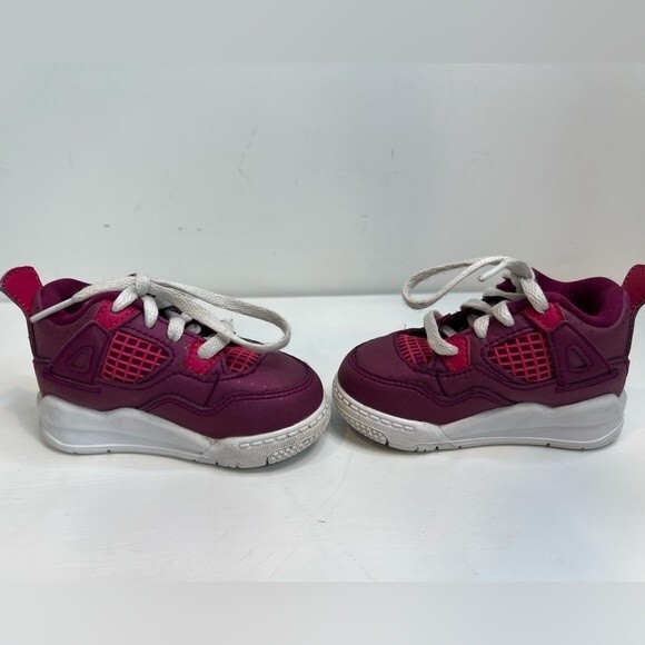 Air Jordan Jordan’s Baby Girl Pink and Purple Dot 4C - Picture 3 of 9
